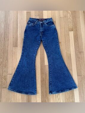 Vintage JNCO Jeans Womens Ultra Wide Flare Mid Rise Size 1 Made In USA S1066 Y2K